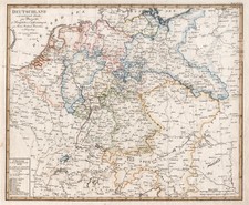 Deutschland Postkarte Original Kupferstich Landkarte Stieler 1820