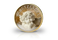 2 Euro mit Farbmotiv Schutzengel Motiv 2 vergoldet