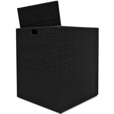 B-Ware 2er Set Polyrattan Gartenstuhl in schwarz ohne Kissen