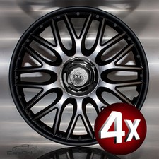 4x Radkappen 14 Zoll Orden schwarz silber Radzierblenden 