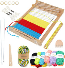 Webrahmen für Kinder ab 4-12 Jahre - Holz Webstuhl Set mit Zubehör