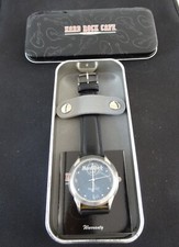 Fossil Armbanduhr Hard Rock Café New York, Lederarmband schwarz, wie neu