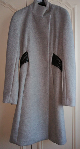 Langer grauer wollmantel für - grauer,