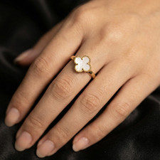 Weißklee Ring | 18K vergoldet