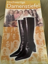 Hochwertige Damenstiefel Kalbsleder Schwarz Gr 40 6cm Absatz Top Zustand