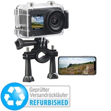 Somikon 4K Kamera: UHD-Action-Cam mit 2 Displays, Versandrückläufer