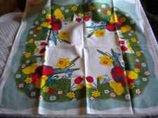 Tisch Wäsche Mittel Decke Ostern Ei Küken Frühling Baumwolle 80 x 80 neuwertig