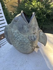 Gartenfigur Koi-Fisch-Skulptur aus massiver Bronze 34 cm und 5 Kg schwer!