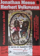 JONATHAN MEESE -UNIKAT Handsigniert, gewidmet FLEISCH IST HÄRTER ALS STAHL