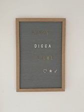 Bild Buchstabentafel Eiche Grau Holz 30x45 Weiß Silber Gold Deko