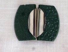 Gürtelschnalle  Gürtelschließe Damen dunkelgrün Tannengrün antik 40 mm