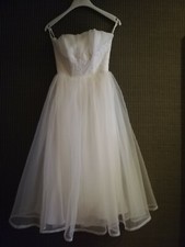 Vintage Brautkleid mit Corsage, cremeweiß, Gr. 34-38 (s. Beschreibung) 