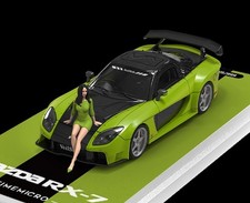 MAZDA RX-7 Veilside + Figure  - black / green - Time Micro 1:64