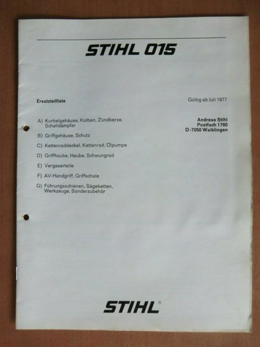 Ersatzteilliste stihl - ersatzteilliste,