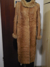 Pelz Mantel, v. Achsel zu Achsel - 62cm Echtfell, orange