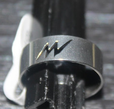 Ring gestanzt Blitz / Modeschmuck Silberfarben 19 mm Adventskalender Edelstahl