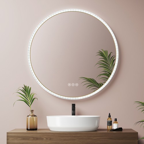 Led badspiegel rund mit - led,