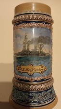 Steinzeug Reservistenkrug der Kaiserlichen Marine SMS MECKLENBURG