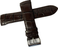 Uhrenarmband braun Dornschließe Echtes Leder Kroko Optik 25 mm Armband 3330225B