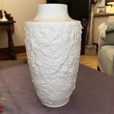 Hohe Vase, Edelstein, Op Art 70er Jahre