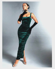 Samtkleid in Grün Damen Kleid