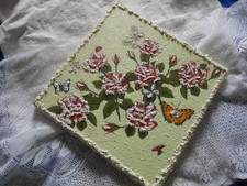 Handarbeit Bild aus Serviettentechnik mit Strukturpaste auf Leinwandkarton und N