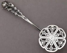 Hildesheimer Rose Konfektheber 800er Silber Pastetenheber Blumen floral (104)