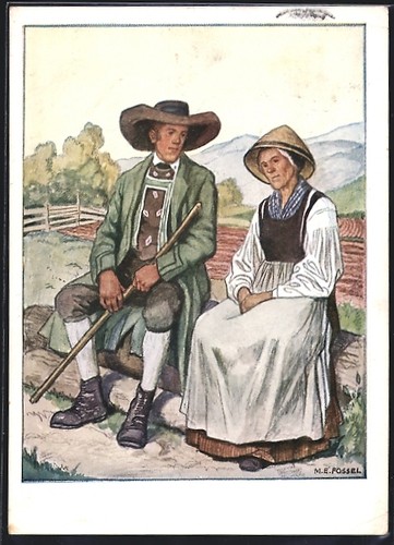 Mann und frau trachten - frau, der