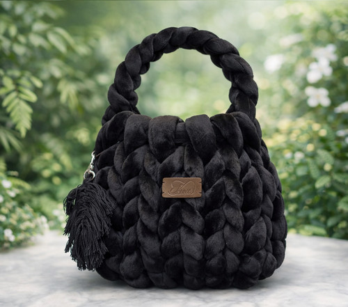 Chunky strick tasche schwarz - chunky,