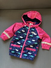 Top wie neu! Topomini schöne Regenjacke mit Fleece gefüttert Gr. 92 NAVY Pink