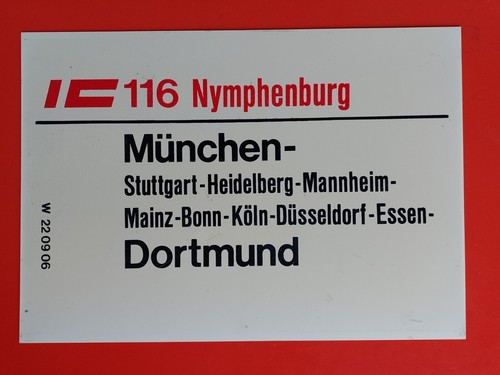 Zuglaufschild 116 ic - db,