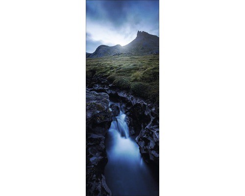 Glasbild waterfall volcano - glasbild,