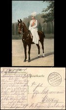 Adel  Persönlichkeiten - Kaiserin auf Pferd 1914  gel. Feldpoststempel