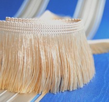 25m Fransen 6cm breit Farbe champagner Schnittfransen Tanzfransen Borte Spitze