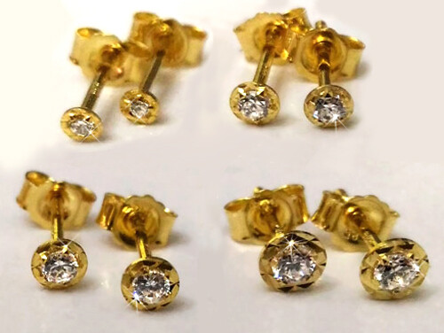 585 real gold small cubic - gold,