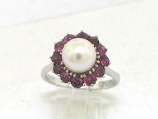 Perle Rubin Ring 585 Weißgold