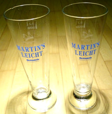 2x Bierglas 0,2 l von Martinsbräu, guter Zustand, Glasrand leicht beschädigt