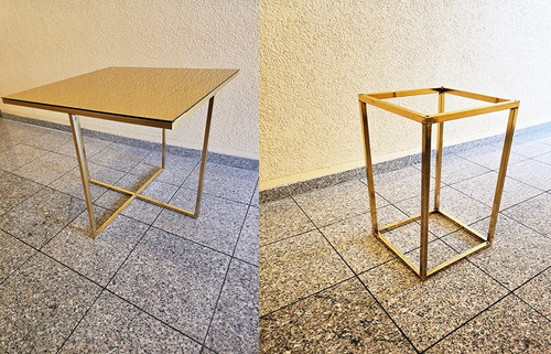 Tisch spiegelglas goldfarben - tisch,