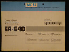 ⭐️⭐️⭐️ AKAI EA-G40 Owners Manual Bedienungsanleitung ORIGINAL⭐️⭐️⭐️