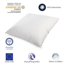 PREMIUM Federkissen Kopfkissen Kissen 80x80 cm Schlafkissen Gänsefedern Kissen