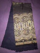 ALPI Tuch Kopftuch Halstuch Schal Seide? und Wolle? Unisex TOP L: 154 cm B: 32cm