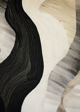 Abstraktes Schwarzweiß Poster - Strukturierte minimalistische Wandkunst -...