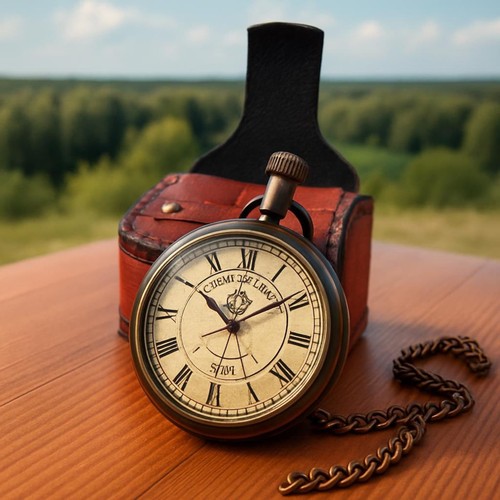 Antik stil messing taschenuhr - stil,