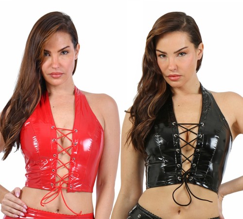 Top wetlook lederlook lack - lederlook,