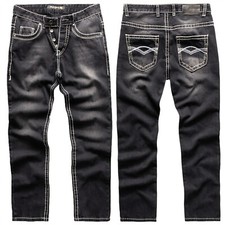 Jeans Hose Herren Jeans Rock Creek Jeanshosen Comfort Fit Blau Dicke Nähte NEU