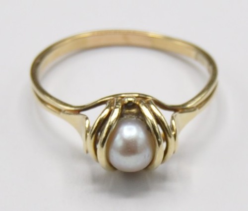 Solitär akoja perle ring - solitär,