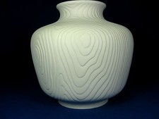 70´s Hutschenreuther Pop Art  " sliced wood " design relief porcelain vase 16 cm