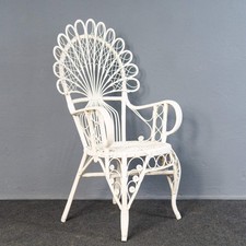 Vintage Sessel Stuhl Rattan Peacock Chair Tisch Alt MÖBLINGER 2504_1601
