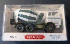 WIKING 0682 03 - MB 1620 Betonmischer grün/grau (Modellauto H0 1:87)