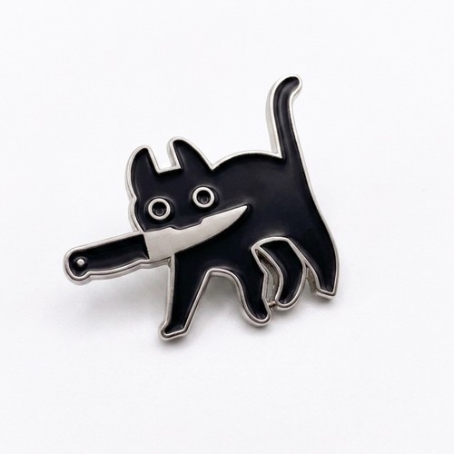 Rebell black cat pin - rebell, katze